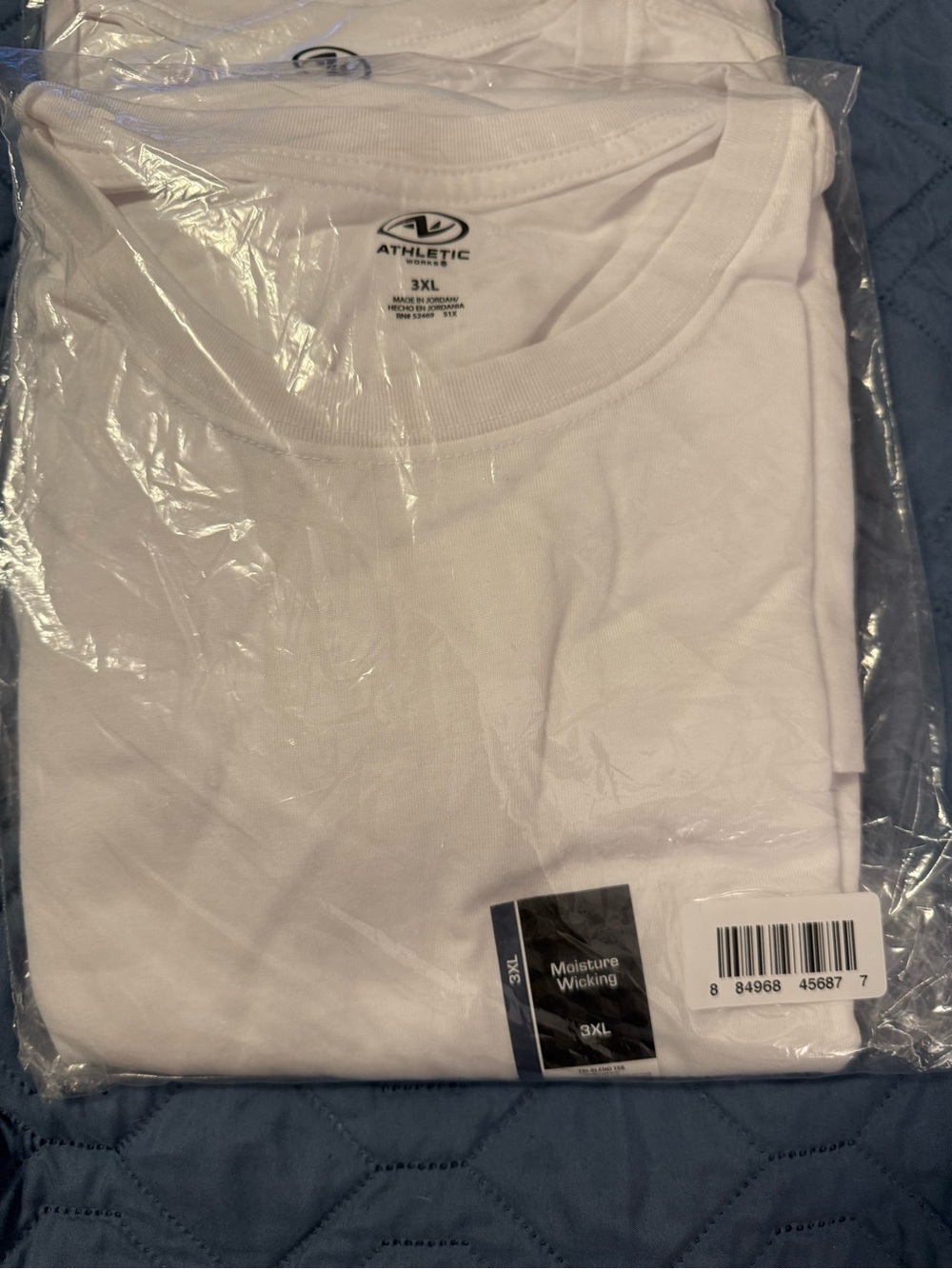 Athletic Works White Short Sleeve Moisture-Wicking Crew Neck Tee (3XL)(Set of 3)